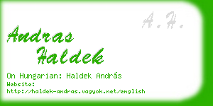 andras haldek business card